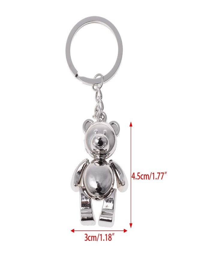 Saccgt Metal Movable Bear Keychain Nice Car for Key Ring Fashion 3D Animal Keyring Lucky Charm Hanging Pendant Gift for Men & W Alloy - Image 5